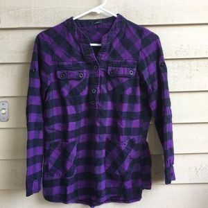 Purple and black Flannel top